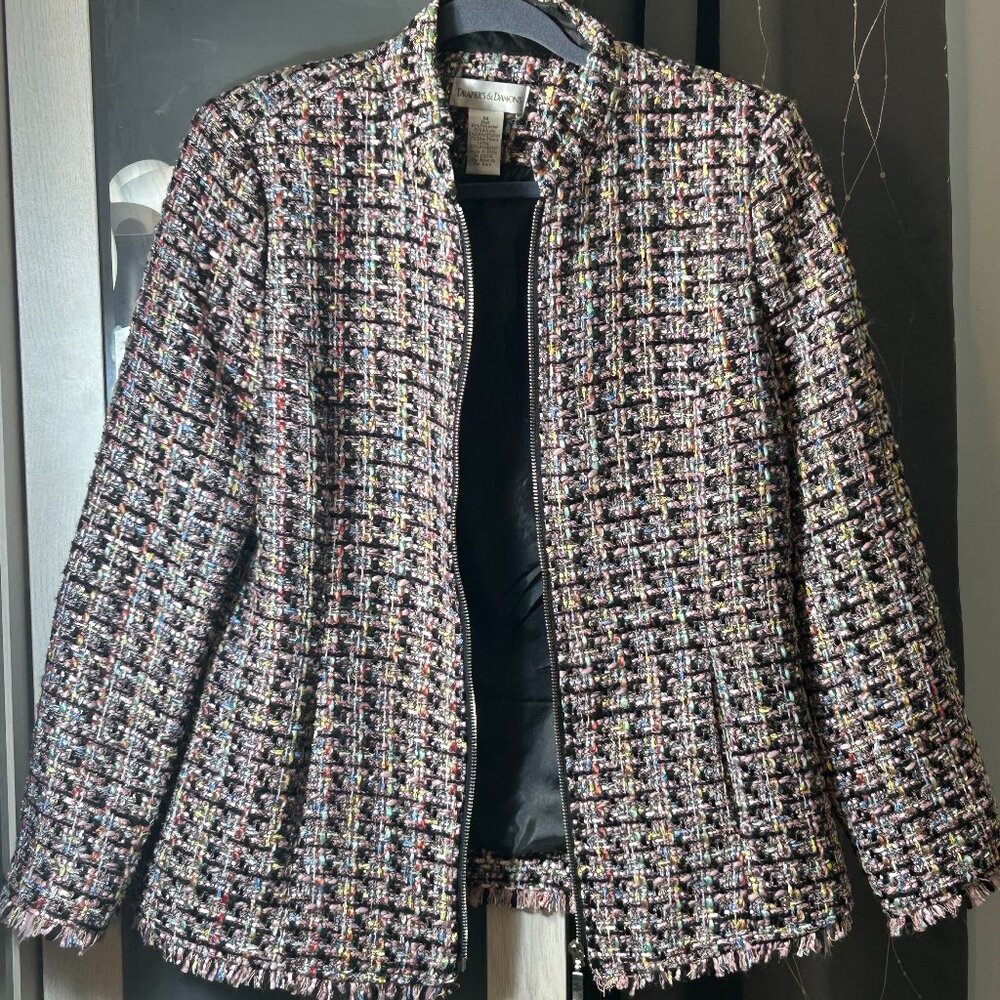 Drapers & Damons Tweed Jacket Cottagecore Chic Multi-Color Medium